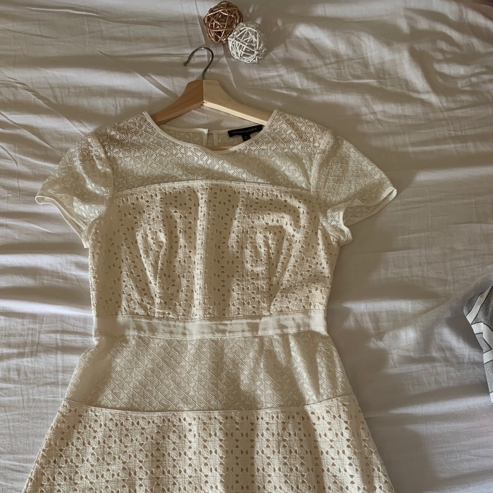 Midi white lace dress